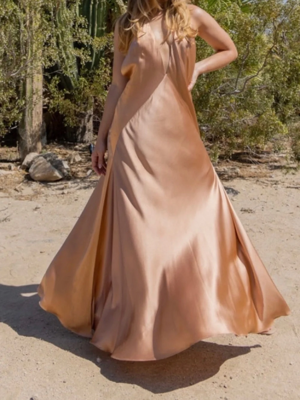Michael Lo Sordo Alexandra silk dress in gold - Picture 5 of 6